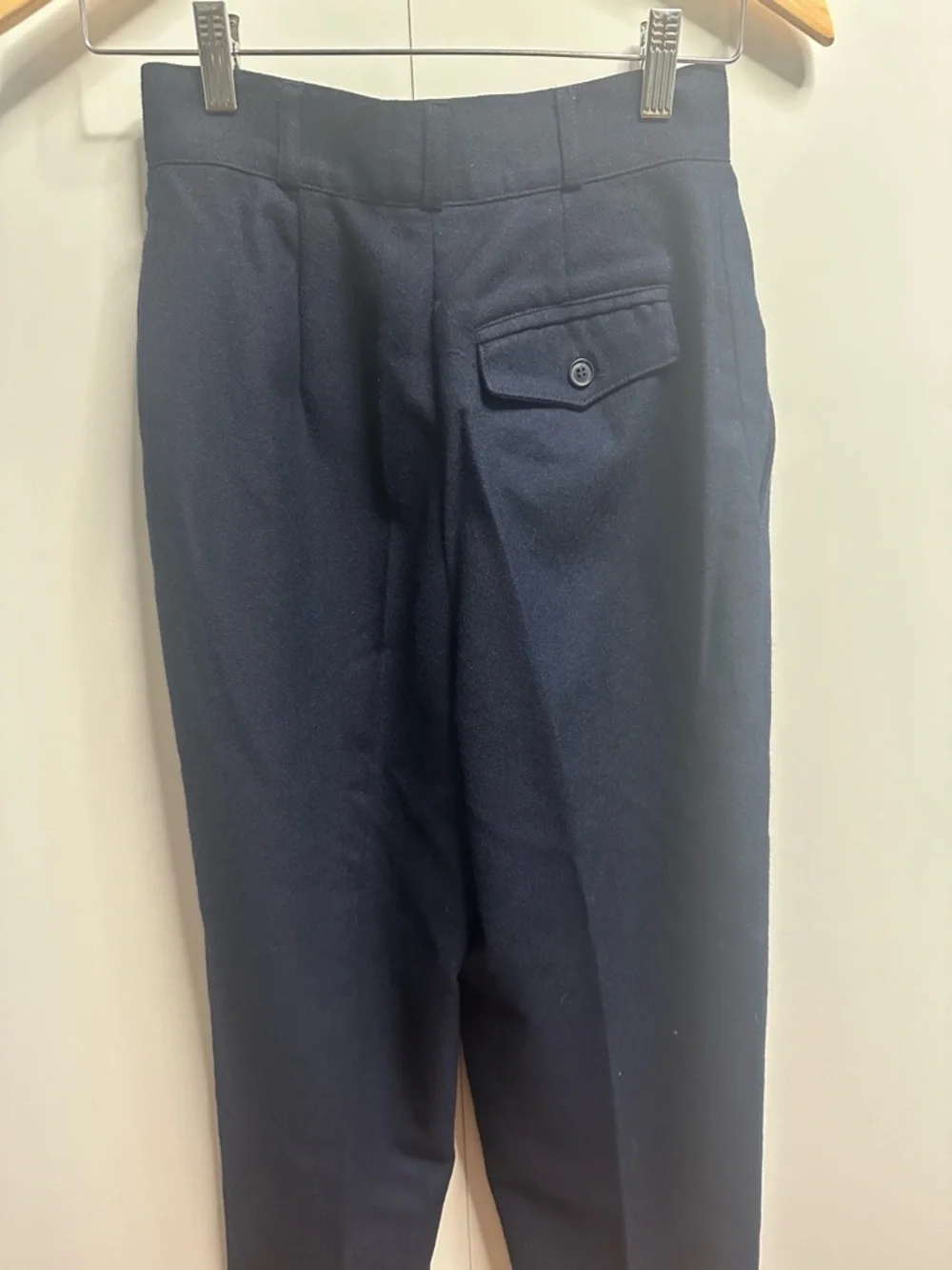 Vintage Jennifer Moore Classics Wool Pants Navy High Waist Pleated Size 6 - Picture 5 of 11